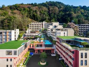 an aerial view of a city with buildings at Grand Mercure Krabi Ao Nang in Ao Nang Beach