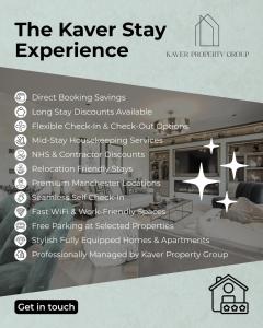 a flyer for the kaver stay experience at The Lagoon Apartment- Free Lagoon Access in Estepona +15 photos