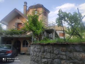 a house with a stone wall in front of it at Apartman Dar Bošković Klasik in Danilovgrad