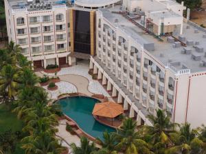 an aerial view of a hotel with a swimming pool at ORYN-Celebrity Resort, Shamirpet, Hyderabad, Secunderabad, in Shamirpet
