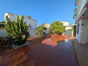 a courtyard of a house with plants at Vincents Paradise in Mairena del Aljarafe