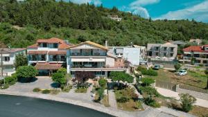 an aerial view of a house at Fissas Rooms in Syvota