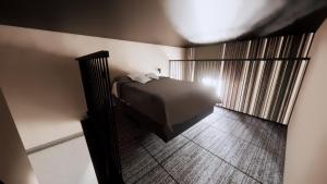 an overhead view of a bedroom with a bed at Centrum Hotel in Akureyri