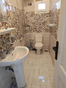 a bathroom with a sink and a toilet at Um yousef house in Alexandria