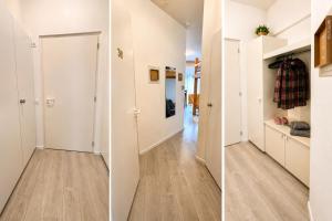 two views of a hallway in a house at Petit Canada - Studio à louer in Champex