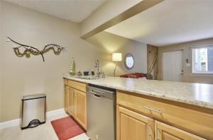 a kitchen with a counter top and a dishwasher at Tannhauser 225 in Breckenridge +6 photos