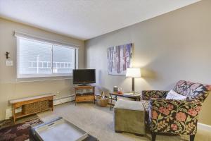 a living room with a couch and a tv at Tannhauser 225 in Breckenridge
