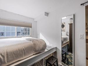 a bedroom with a bed and a large mirror at Edelweiss 12 in Breckenridge