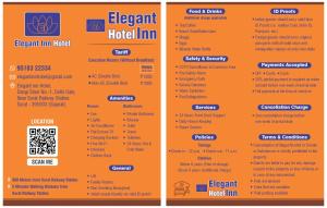 a closer look at the menu of the elephant hotel inn at Elegant Inn Hotel in Surat +3 photos