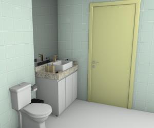 a bathroom with a toilet and a sink at Dream Home Icaraí Niterói in Niterói +18 photos