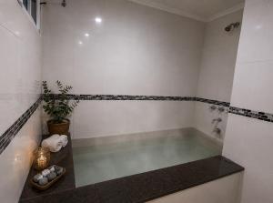 a bathroom with a bath tub and a sink at Apartamento Lo de Ana in Termas de Río Hondo