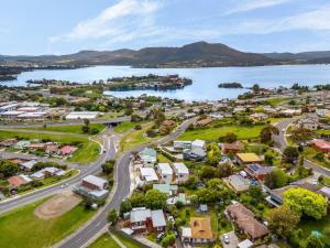 an aerial view of a town next to a body of water at Stylish Rosetta River Escape in Rosetta