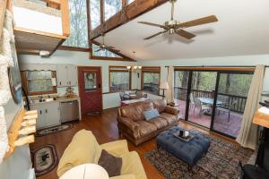 an aerial view of a living room with a ceiling fan at Eagle Point - Powder Horn Mountain in Powderhorn Mountain