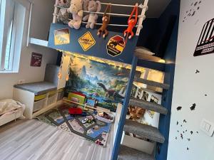 a bunk bed in a childs room at Ocean-Side Family Villa in Reykjavík