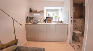 a kitchen with a sink and a toilet in a room at Ullinish House in Ullinish +85 photos