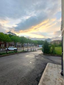 an empty street with a fence on the side of the road at Villa Montserrat in Bagá