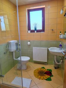 a bathroom with a toilet and a sink at Guest House Bunčić Rooms in Slunj +27 photos