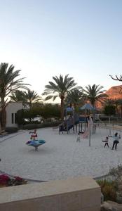 a group of people playing in a playground at aura alraha village in Aqaba