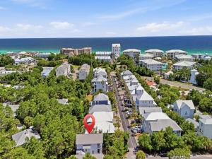 an aerial view of a resort with the ocean at Dune Our Thing in Blue Mountain Beach