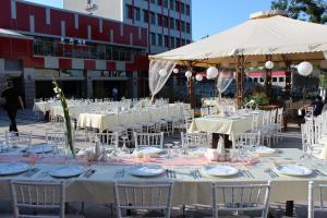 En restaurang eller annat matställe på Teodora Palace Hotel