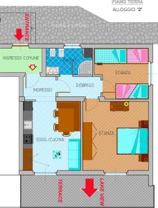 The floor plan of Villa Dina