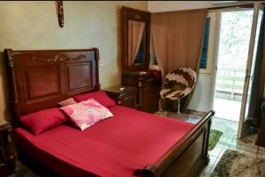 a bedroom with a large bed with a red blanket at Bianki vip villa in Alexandria