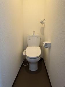 a bathroom with a white toilet in a stall at Hotel The Namie Terrace in Namie