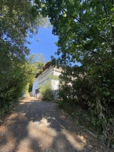 a dirt road leading to a building with trees at Beach house within walking distance in La Teste-de-Buch +3 photos