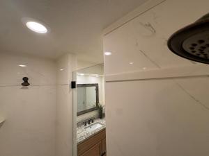 a bathroom with a sink and a mirror at Green Clover Hideaway in Draper