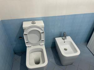 a bathroom with a toilet and a bidet at Olive in Tirana +40 photos