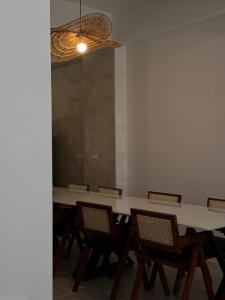a conference room with a long table and chairs at oceya in Magong