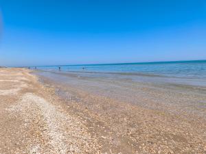 a beach with people swimming in the water at Camera matrimoniale - Villa Dalila in Silvi Paese
