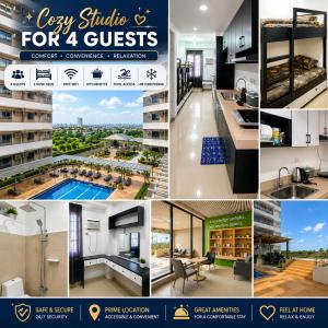 a collage of photos of a house at Cozy Studio for 4 Guests in Dasmariñas