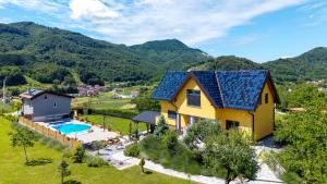 an aerial view of a house with a solar roof at Villa Exclusive by Villas Guide in Lepoglava