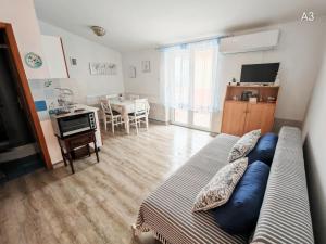 a living room with a couch and a table at Apartments Bardak in Ližnjan
