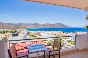 a balcony with a view of the ocean at Giota's Studio in Karpathos