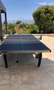 a ping pong table sitting on top of a patio at MayaElisa Villa with Heated Pool, By Hellocrete in Vamos