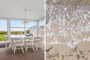 a dining room with a table and chairs and a beach at LF332-Hurup-Helligsovej-32 in Hurup
