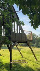 a tree house sitting in a field of grass at Swobodna 6 in Swobodna +66 photos