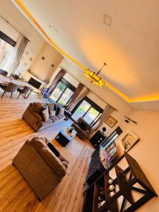 an overhead view of a living room with furniture at Göl Konuk Evi in Sakarya