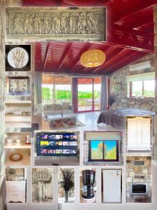 a collage of photos of a room with a kitchen at Casa del Olivia in Seferihisar