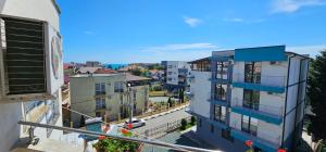 an aerial view of a city with buildings at Casa Belu in Eforie Nord
