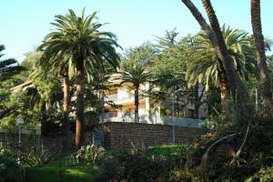 a house with palm trees in front of a fence at La Palma in Ajaccio +4 photos