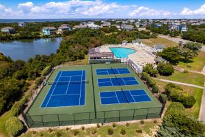 an overhead view of a tennis court with four tennis at 8078 - Groovin' in Avon