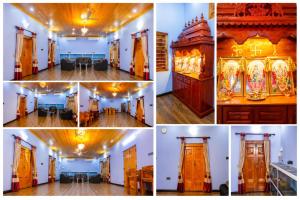 a collage of four pictures of a room at Vickys villa in Kuppilan