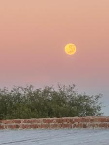 a full moon in the sky over a tree at Casa quinta oro verde in Oro Verde