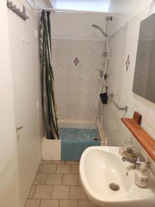 a bathroom with a shower and a sink at Marilou in Basse-Terre +9 photos