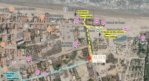 a map with a bunch of buildings on it at Villa Aura, piscina privativa e rooftop com vista excepcional pro mar, 150m do mar e do Rancho do Kite, Praia do Prea in Prea +53 photos