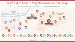 a map of the korean neighbourhood summit map at Apartment Hotel UCHIWA STAY Osaka NAMBA in Osaka +38 photos