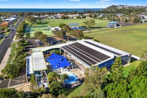 an overhead view of a building with solar panels at Blue Meadow - Pet Friendly in Evans Head